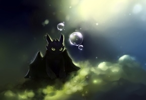 apofiss, дракон, night fury, how to train your dragon, пузырьки, Арт