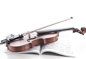 скрипка, смычок, Тетрадь, ноты