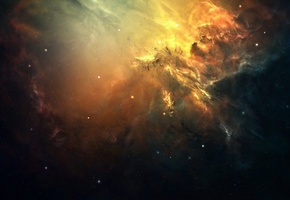 свечение, звезды, скопление, туманность, космос, Арт