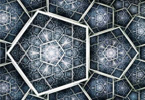 Арт, металл, фрактал, фигуры, титан, мозаика