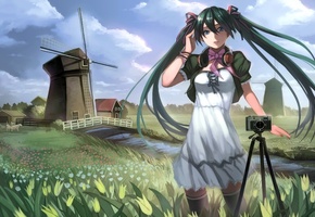 пейзаж, vocaloid, yykuaixian, Арт, hatsune miku, девушка, вокалоид