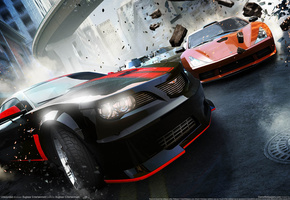 скорость, гонка, Ridge racer unbounded, машины, камни, город