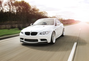 белый, sky, road, дневной свет, Bmw, небо, m3, white, e92, speed, бмв