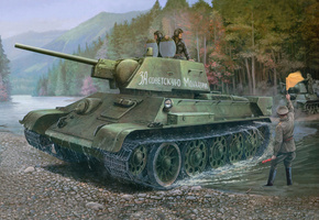 арт, рисунок, Т - 34