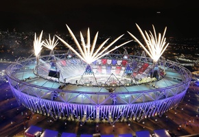 город, лондон, стадион, Салют, церемония открытия