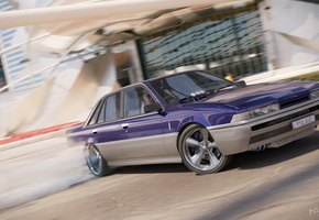 дрифт, автомобиль, дым, 3d, скорость, скольжение, реализм