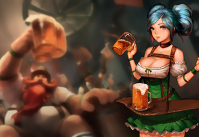 league of legends, эль, пиво, девушка, sona buvelle, instant-ip, Арт