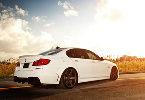 свет, облака, тюнинг, белая, 5 series, Бмв, bmw