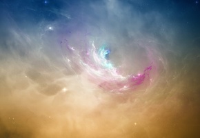 Туманность, звезды, свечение