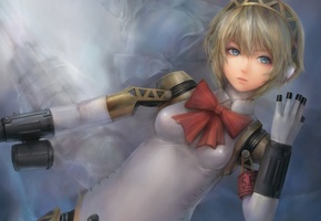 бант, девушка, робот, aegis, persona 3, miche, андроид, Арт