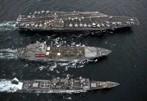 Авианосец, корабли, военные, вода