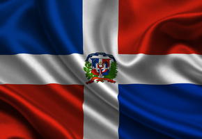 Dominican Republic, Satin, Flag