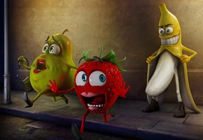 Banana, Stalker, Strawberry, Pear, Street