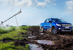 Ford, Ranger, Blue, Mud, 2012