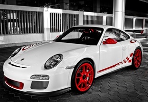 белый, порше, gt3, 911, rs, white, Porsche