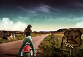 Motorbike, Sexy, Girl