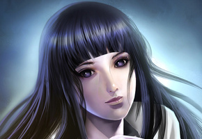 темный фон, hinata, hyuuga, Naruto, девушка, наруто, хината