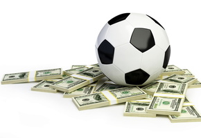 пачки, Доллары, мяч, футбол, деньги, баксы
