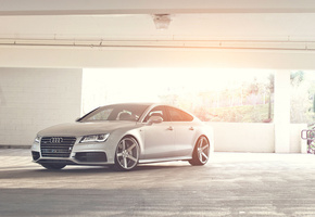 quattro, tfsi, Audi, silvery, ауди, sportback, a7, 3.0, серебристый