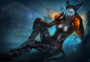 девушка, death knight, копыта, рога, World of warcraft, wow, draenei, хвост