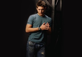 джинсы, мужчина, актер, взгляд, футболка, Дженсен эклс