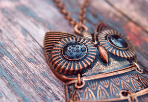 металл, дерево, сова, доска, Подвеска, капли, птица