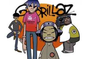 Gorillaz, нудл, мёрдок, russel, , murdoc, noodle, рассел, гориллаз, 2d