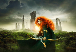 scotland, princess, film, disney, Brave, the movie, red hair, merida, pixar