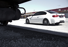 бмв, белый, white, поезд, Bmw, e92, рельсы, m3, train