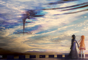 меч, оружие, yuuki asuna, kirito, рапира, Sword art online, kirugaya kazuto