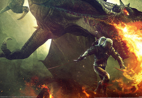 дракон, The witcher 2, геральт, assassins of kings, enhanced edition, ведьмак 2