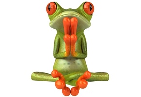 Лягушка, глазки, медитация, поза лотоса, лапки