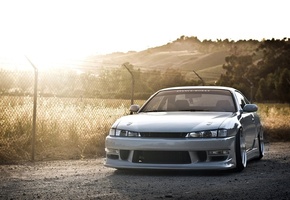 wallpapers, works, Car, car, s14, japan, silver, walls, stance, jdm, sun, nissan, drift, silvia