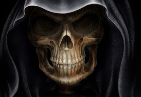 Skull, Cloak, Gothic, Death