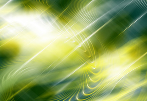 зеленый, желтый, волны, Лучи