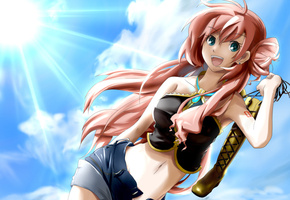 megurine luka, вокалоид, девушка, арт, солнце, florence, Vocaloid