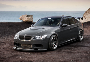 e90, море, 335i, бмв, Bmw, black, утёс, 3 series