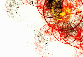 красный, овалы, круги, желтый, Абстракция, белый