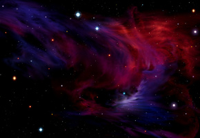 Туманность, красная, синяя