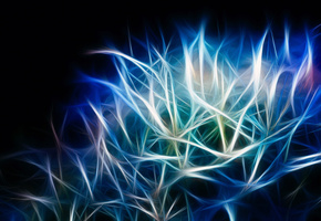 чёрный, фон, Нити, белый, голубой, свечение