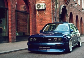 automobile, Car, desktop, beautiful, m3, wallpapers, 1920x1080, blue, stance, bmw, e30, walls