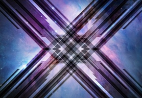 крест, линии, космос, Абстракция