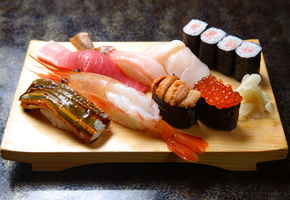 роллы, рис, суши, рыба, Доска, красная икра, креветка