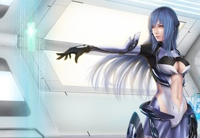 kos-mos, интерфейс, xenosaga, костюм, chia-chun lee, девушка, Арт