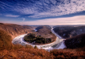 Река, саар, зима, германия