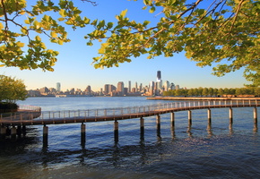 нью йорк, New york, океан, вода, город, природа, нбомкребы