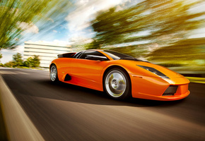 murcielago, ламборгини, Lamborghini, orange, мурселаго, ламборджини