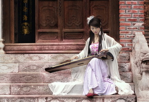 арфа, Девушка, музыка