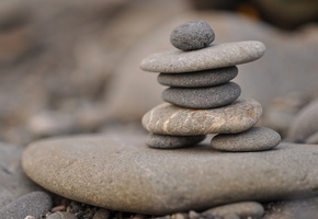 камушки, пирамида, макро, плоские, Камни