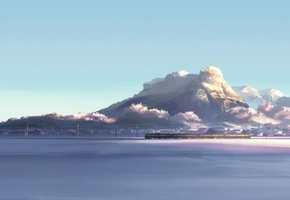 пейзаж, 5 сантиметров в секунду, снег, 5 centimeters per second